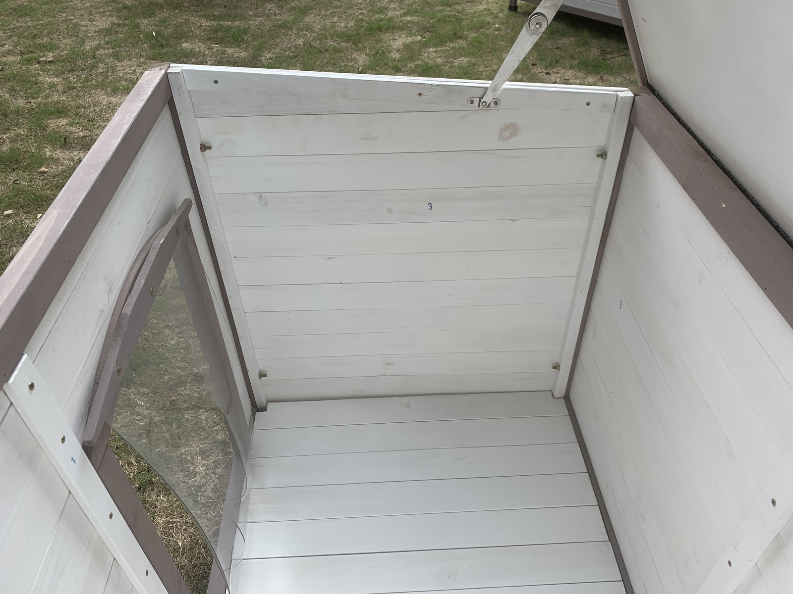 YES4PETS XL Timber Pet Dog Kennel House Puppy Wooden Timber Cabin With Stripe White — image 6
