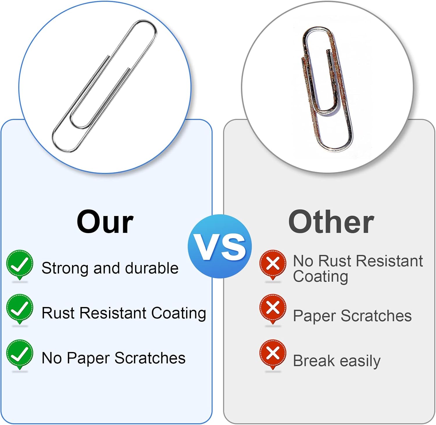 280 Pcs Large Paper Clips, 2 Inch Jumbo Silver Paperclips, Stainless Steel Paperclips Office for Teacher Supplies School - IN โ image 5