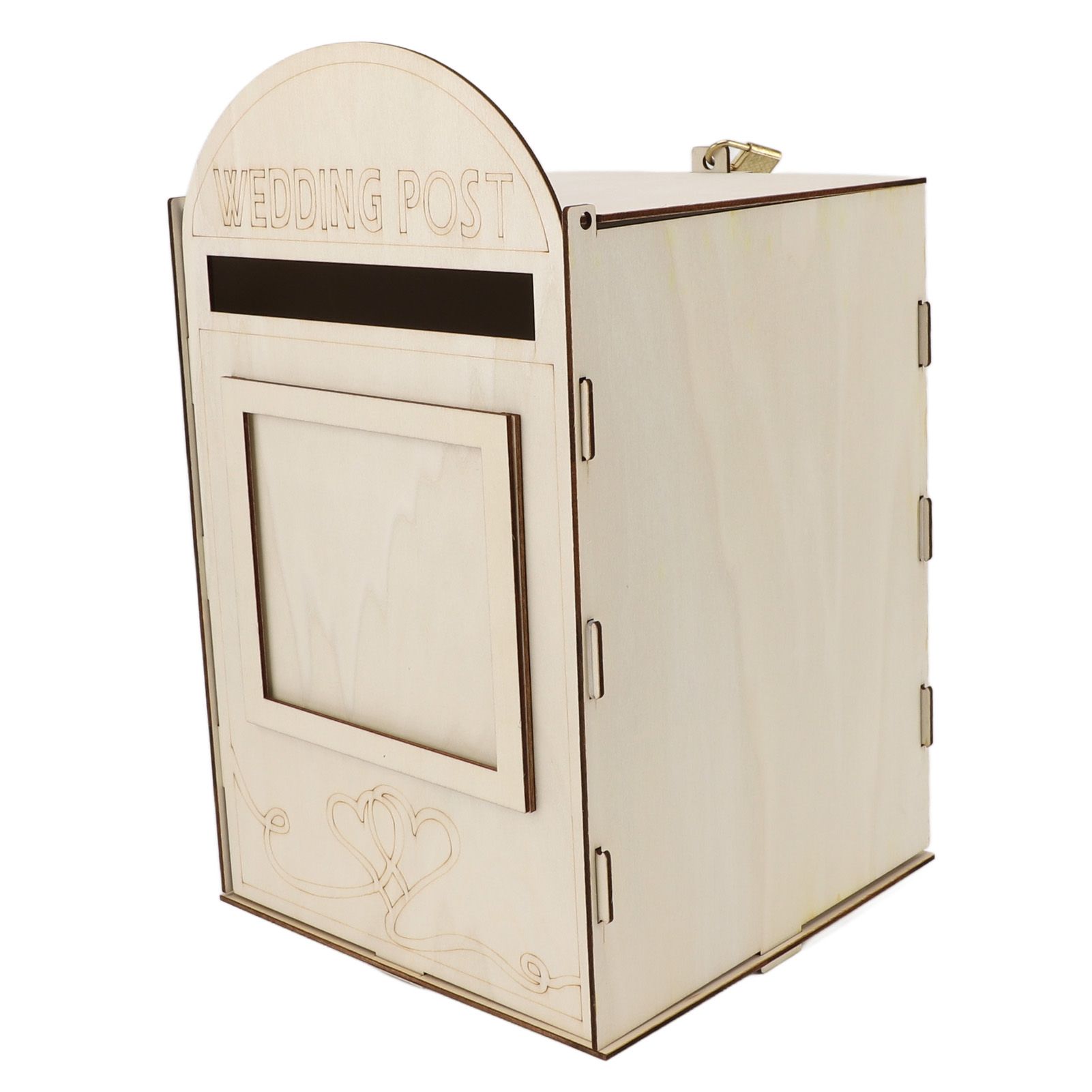 DIY Wooden Wedding Mailbox Post Box with Lock Key for Reception Wedding Anniversary Party Decoration JM01617 — image 6