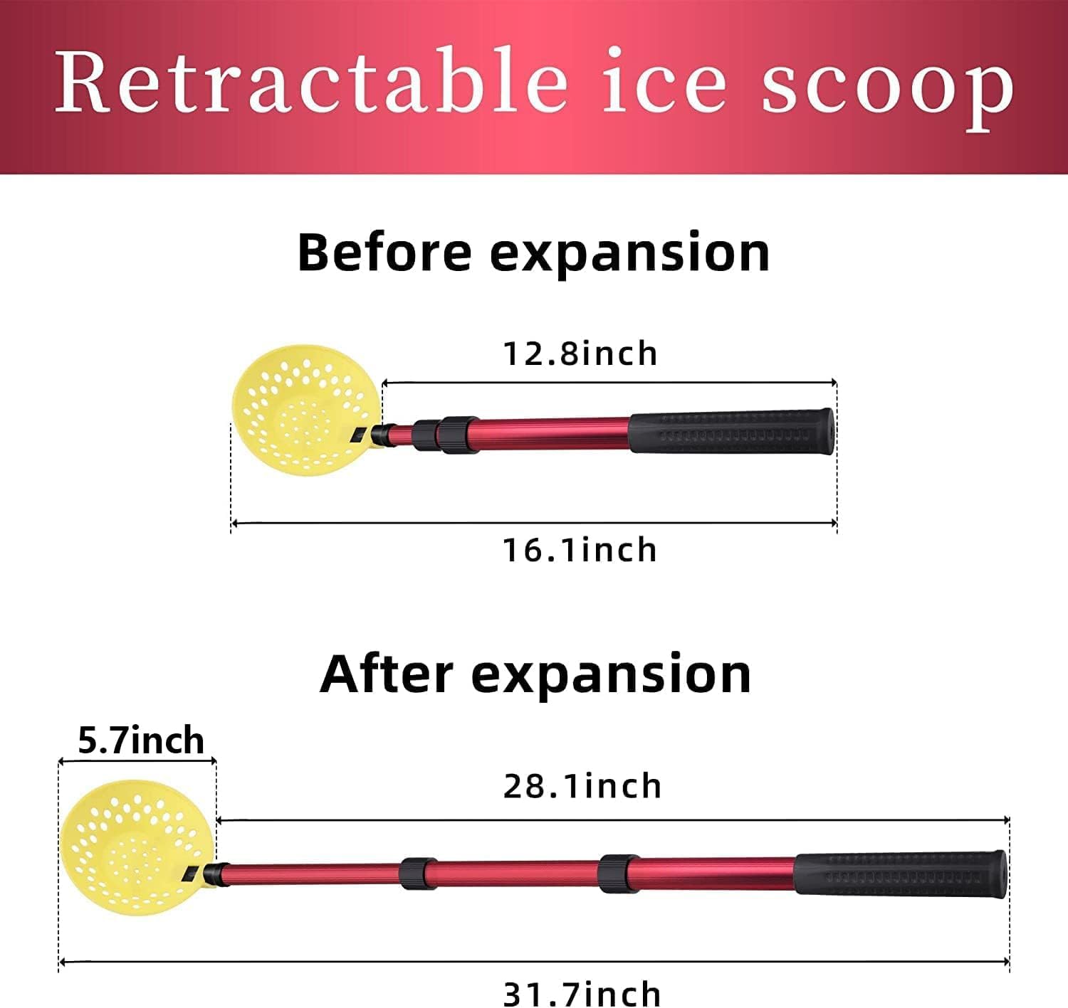 Adjustable Ice Fishing Skimmer Scoop-Winter Ice Fishing Scooper with Long Handle-Ice Fishing Gear for Scooping out Ice While Fishing โ image 2