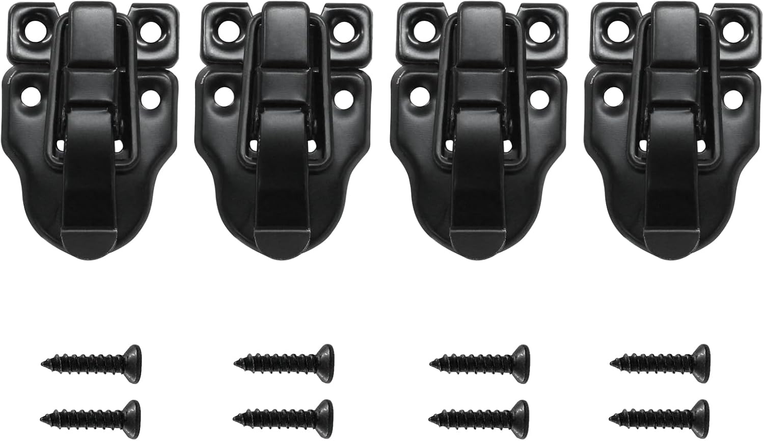 4Pack Retro Black Box Toggle Latch Antique Duckbilled Hasp Latch Catch with Padlock Hole Box Hasp Lock Toggle Hasp Latches Hardware for Jewelry Box Cabinet