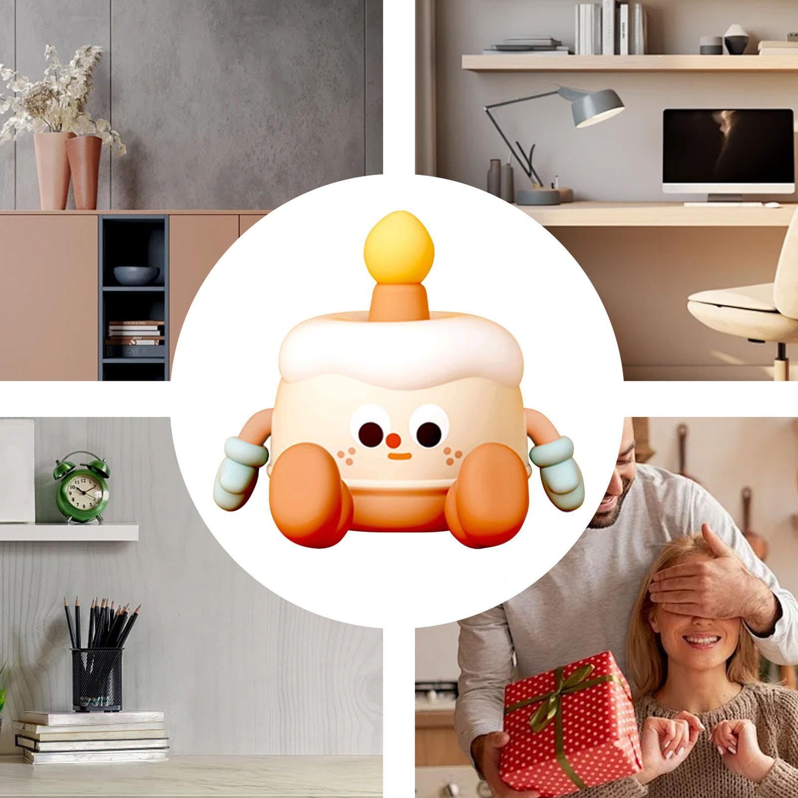 Birthday Cake Lamp - Dimmable Nursery Lamp, Cute Kids Bedroom Night Light | Silicone Birthday Cake LED Lamp โ image 5