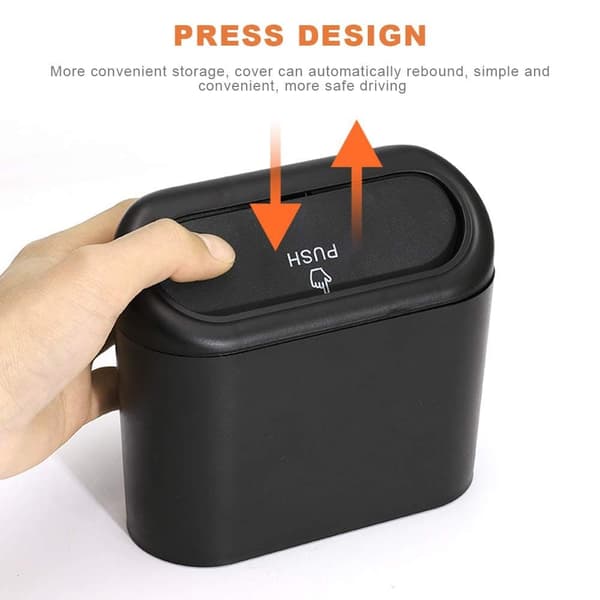 Car Trash Can, Waterproof Hanging Storage Box with Lid, 2-Pack Portable for Car /u0026 Office — image 4
