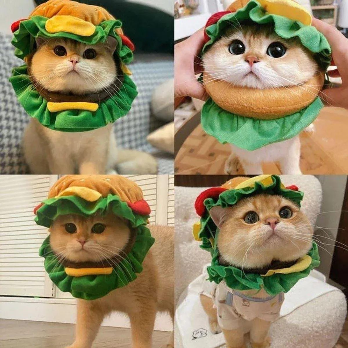 Cute Pet Hamburger Headgear Headdress for Dogs Cats Fun Costume Pet Accessory - Medium — image 4