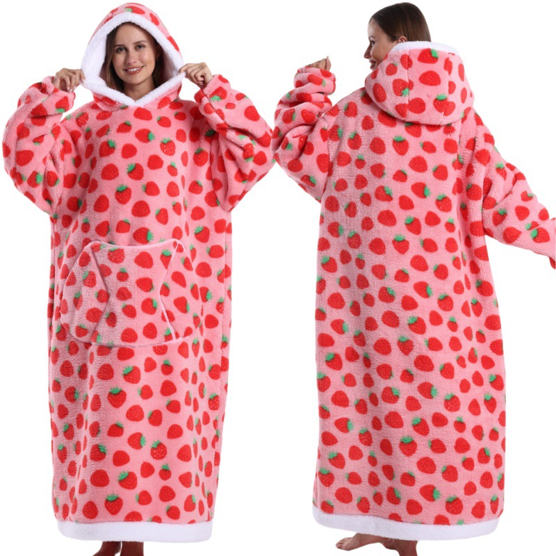 Skull Design Oversized Hooded Blanket for Adults - Ultra Soft & Warm Wearable Fleece Throw with Giant Pocket, Perfect for Winter, Christmas & Valentine's Day — image 4