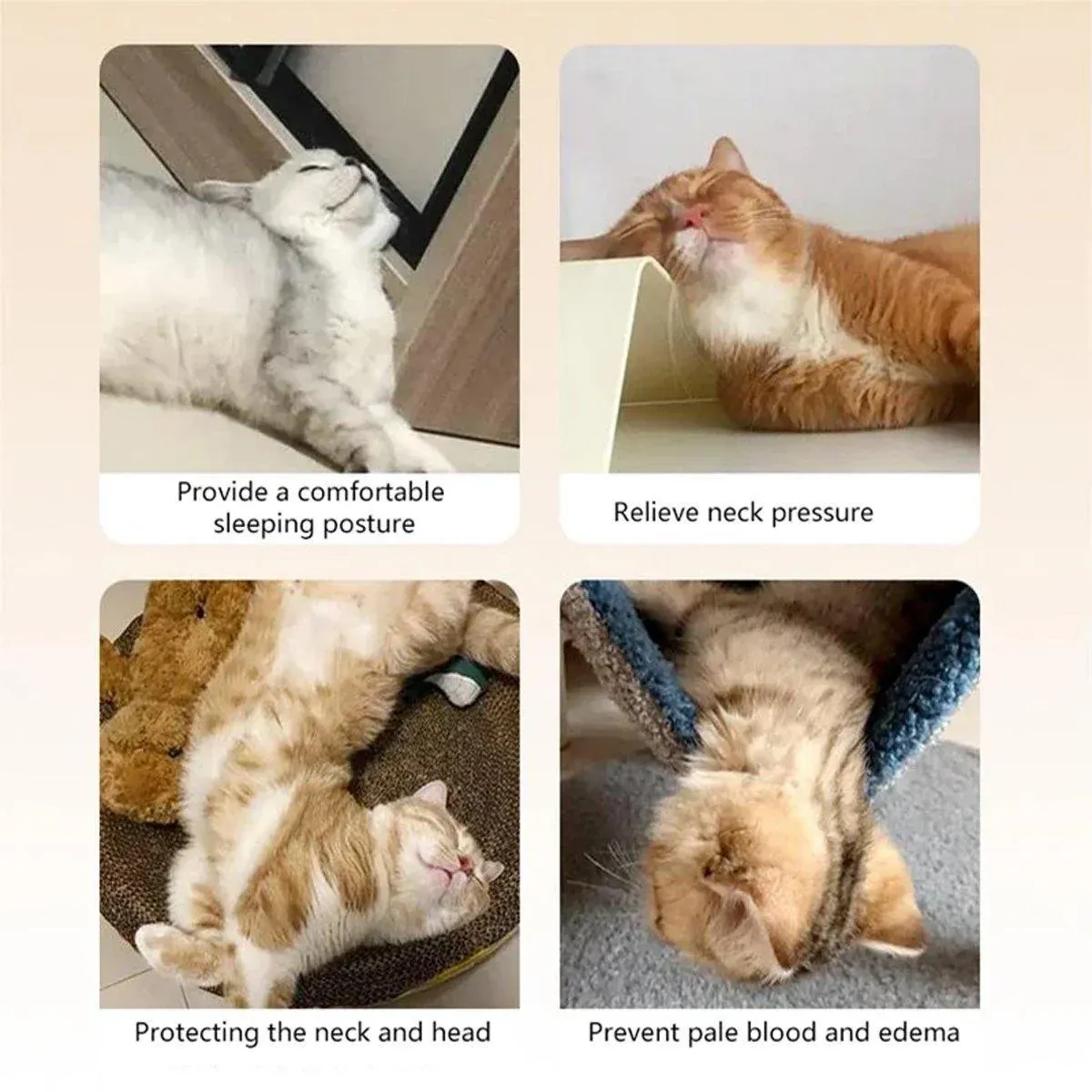 Dog Pet U Shaped Pillow Cartoon Breathable Cat Sleeping Cushion for All Seasons - Brown โ image 5
