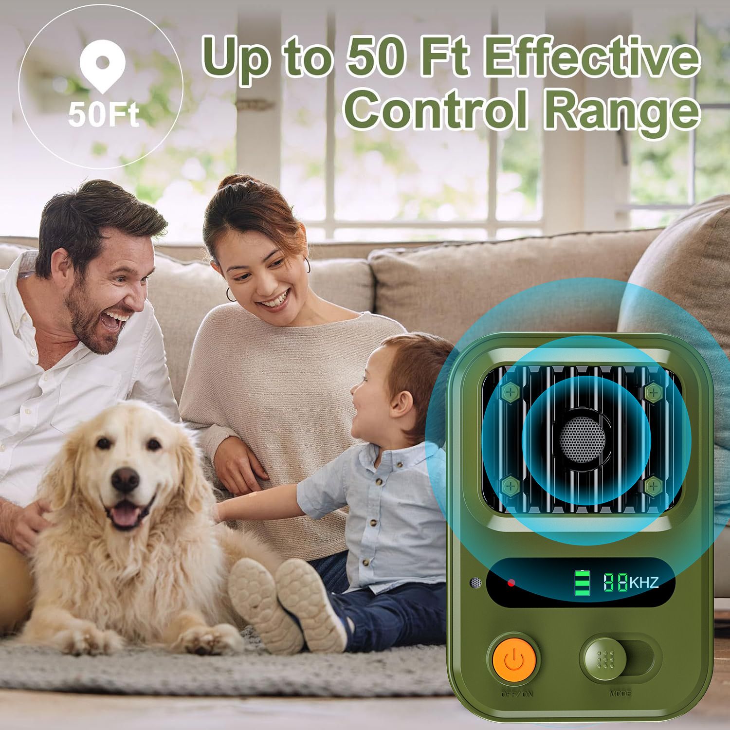 Anti Barking Device for Dogs, Rechargeable Ultrasonic Dog Control Devices Up to 50 Ft Range with 3 Modes,Silencer Sonic Barking Deterrent Indoor/Outdoor Safe — image 5