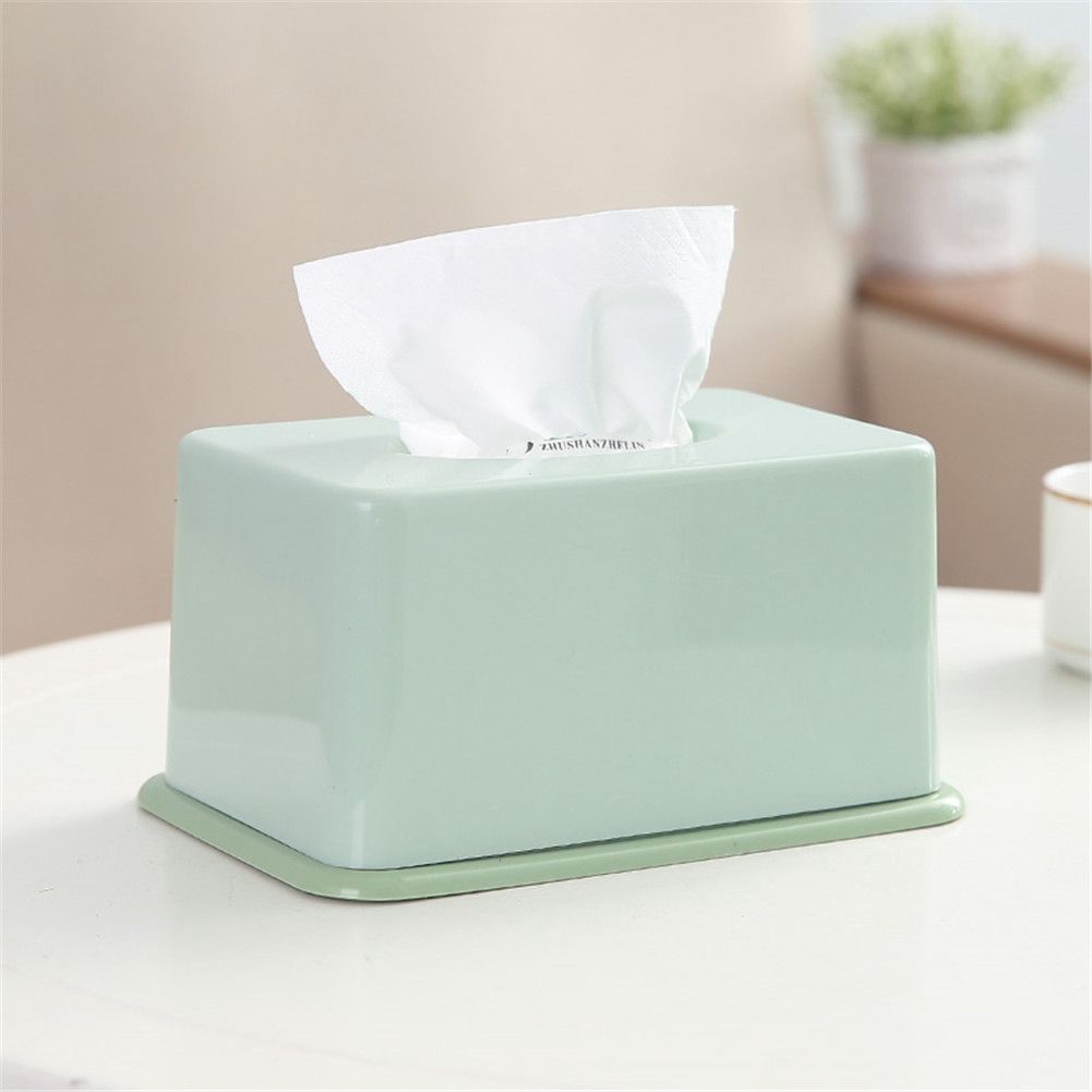 1Pc Simple Tissue Box Plastic Tissues Holder for Home Bathroom Office Car(Green) โ image 2