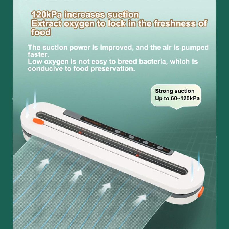 Home Vacuum Sealer, All-in-One Automatic Food Preservation Machine for Dry and Wet Items, 30cm Extended Sealing Vacuum Packer, One-Touch Vacuuming to Prevent — image 6