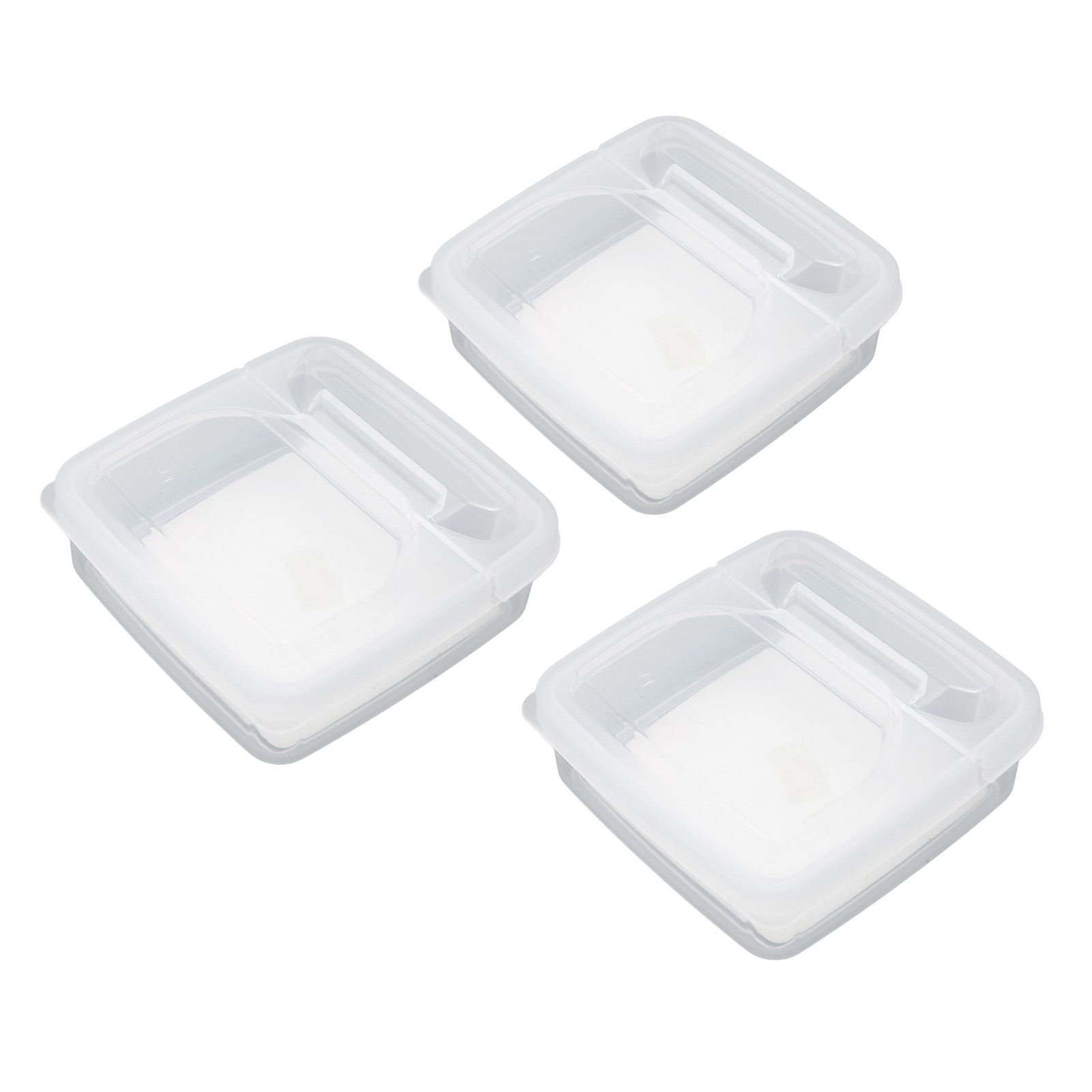 3Pcs Flip Lid Cheese Container Transparent Clear PP Food Storage Box Case for Fridge โ image 3