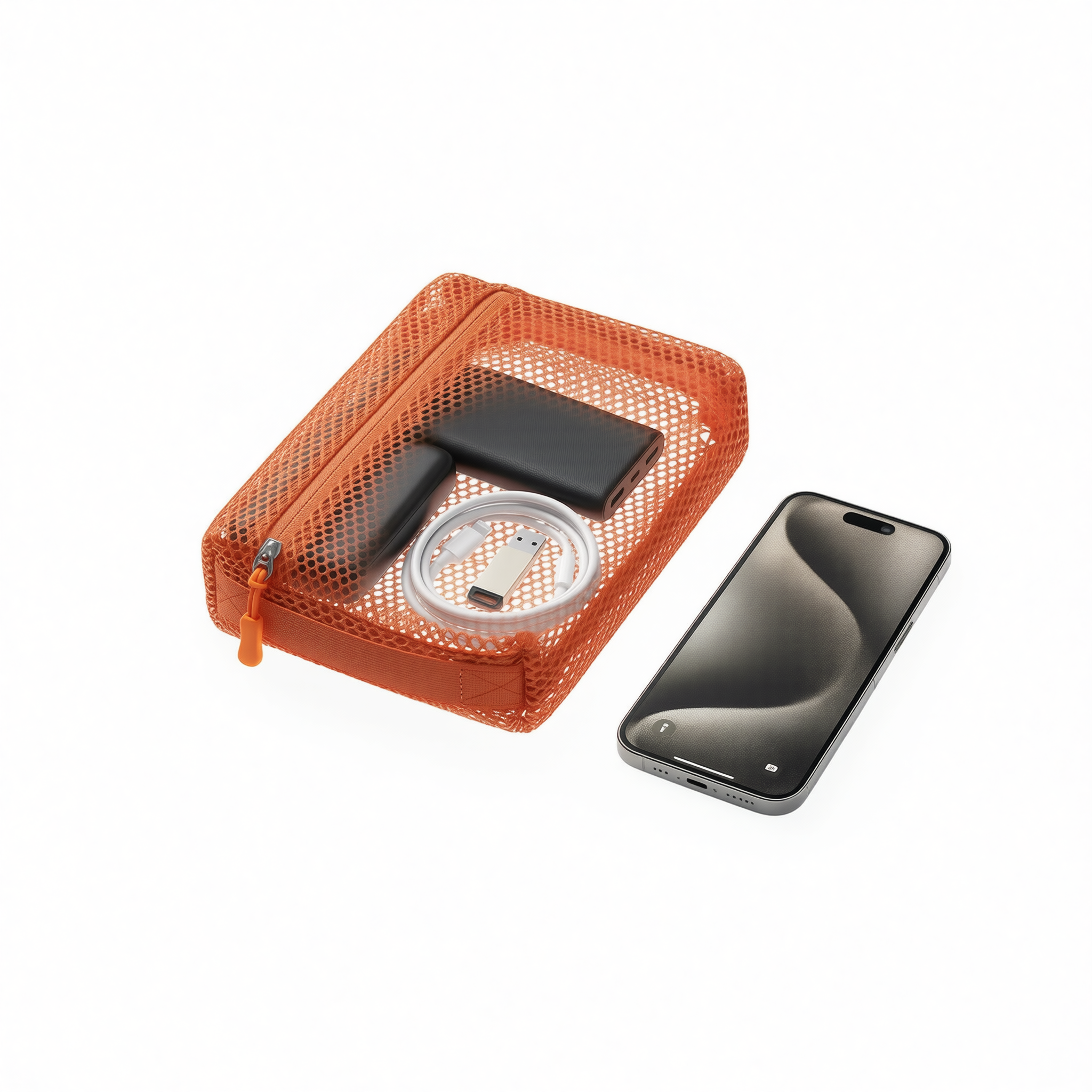 Digital Product Storage Bag Cube Portable Travel. Gray medium size [25*12.5cm suitable for power bank switch, etc.] — image 2