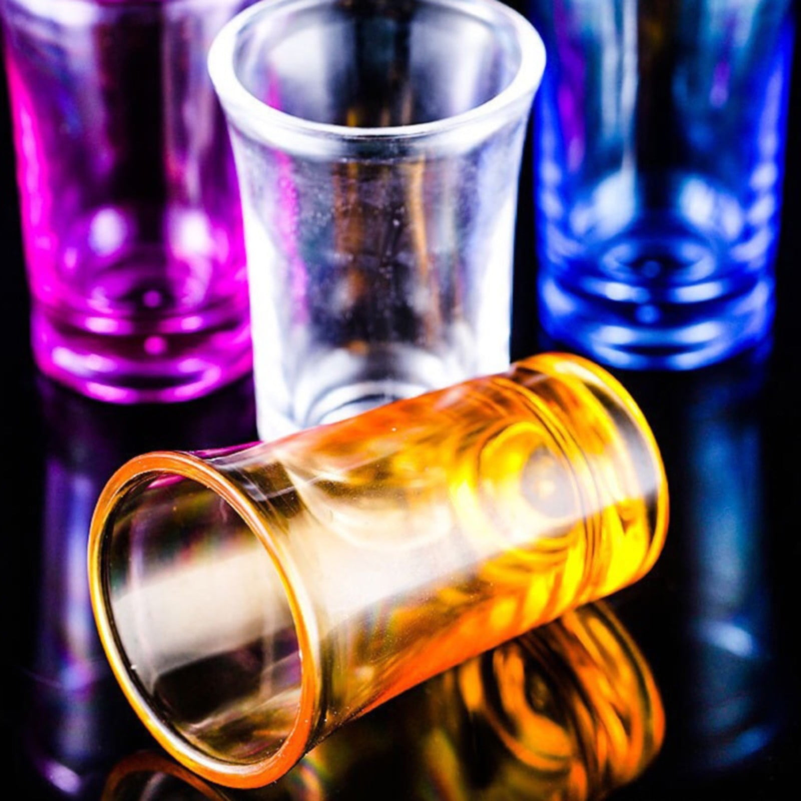 1 Pack Heavy Base Multicolor Shot Glasses Set, 1.2 oz Colorful Shot Bulk, Clear Shot Glass, Tequila Cups Small Glass, Shot Glasses for Whiskey, Tequila, Vodka — image 6