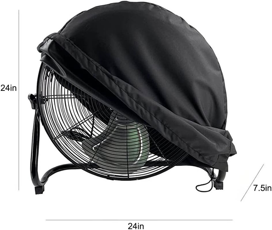 Industrial Fan Cover Waterproof Dustproof Outdoor Fan Cover for 18"&20" Industrial Floor Fan Heavy Duty High Velocity Floor Fan Covers(Black) — image 2