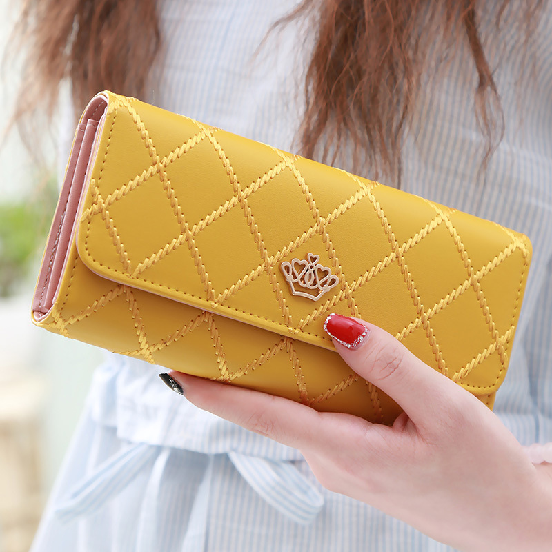 Christmas gift Women's Quilted Leather Wallet, Stylish Long Clutch with Heart Accent — image 6