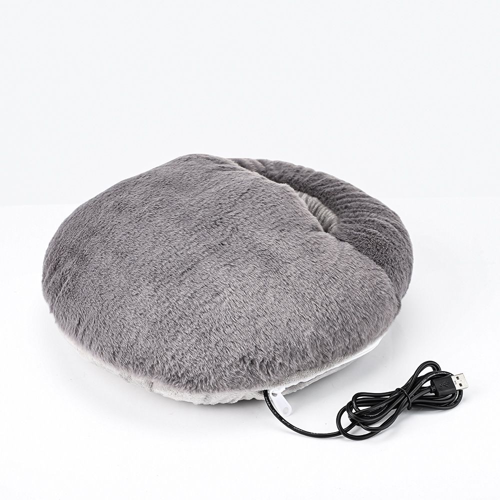Electric Heated Foot Warmers USB Slippers for Men and Women, Heating Pad Feet Warmer,Foot Heating Warmer for Heat Therapy and Pain Relief Gray