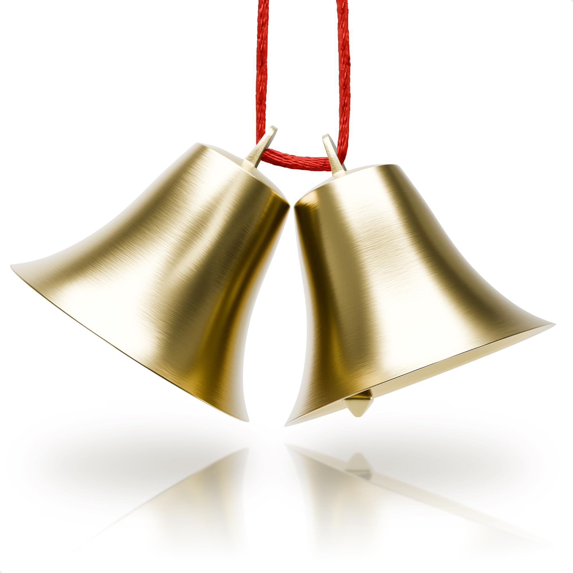 2Pcs Vintage Hanging Bells for Door - Cow Bell Necklaces Hanging Bell Brass Bells Garden Decor Gold Bells Dog Bells