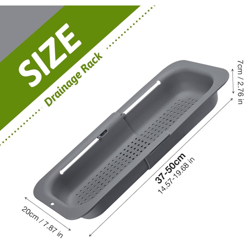 Expandable Sink Strainer - Food Grade Pp Material - Effective Drainage Holes - Quick Drying Rack For Dishes - Easy To — image 2