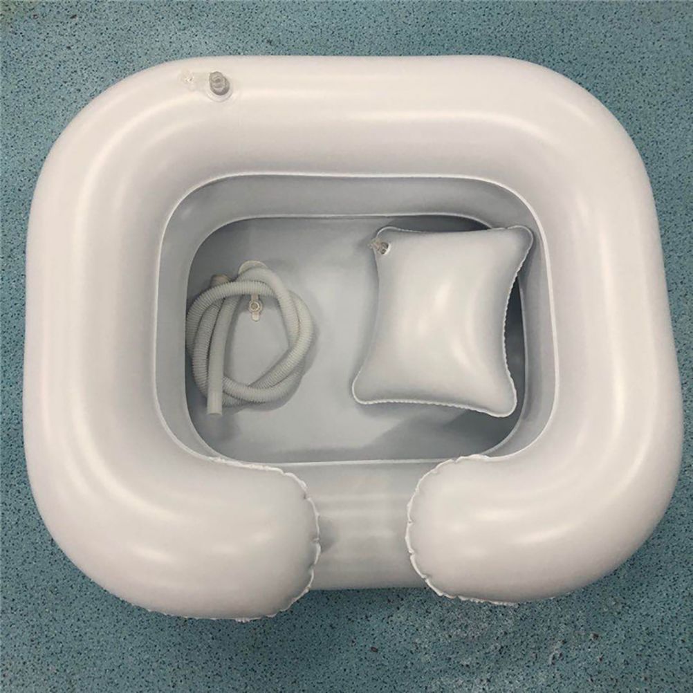 Inflatable Hairwash Basin Shampoo Basin Bathing Aid Wash Hair PVC Foldable Shampoo Basin Wash Basin for Disabled Elder People — image 4