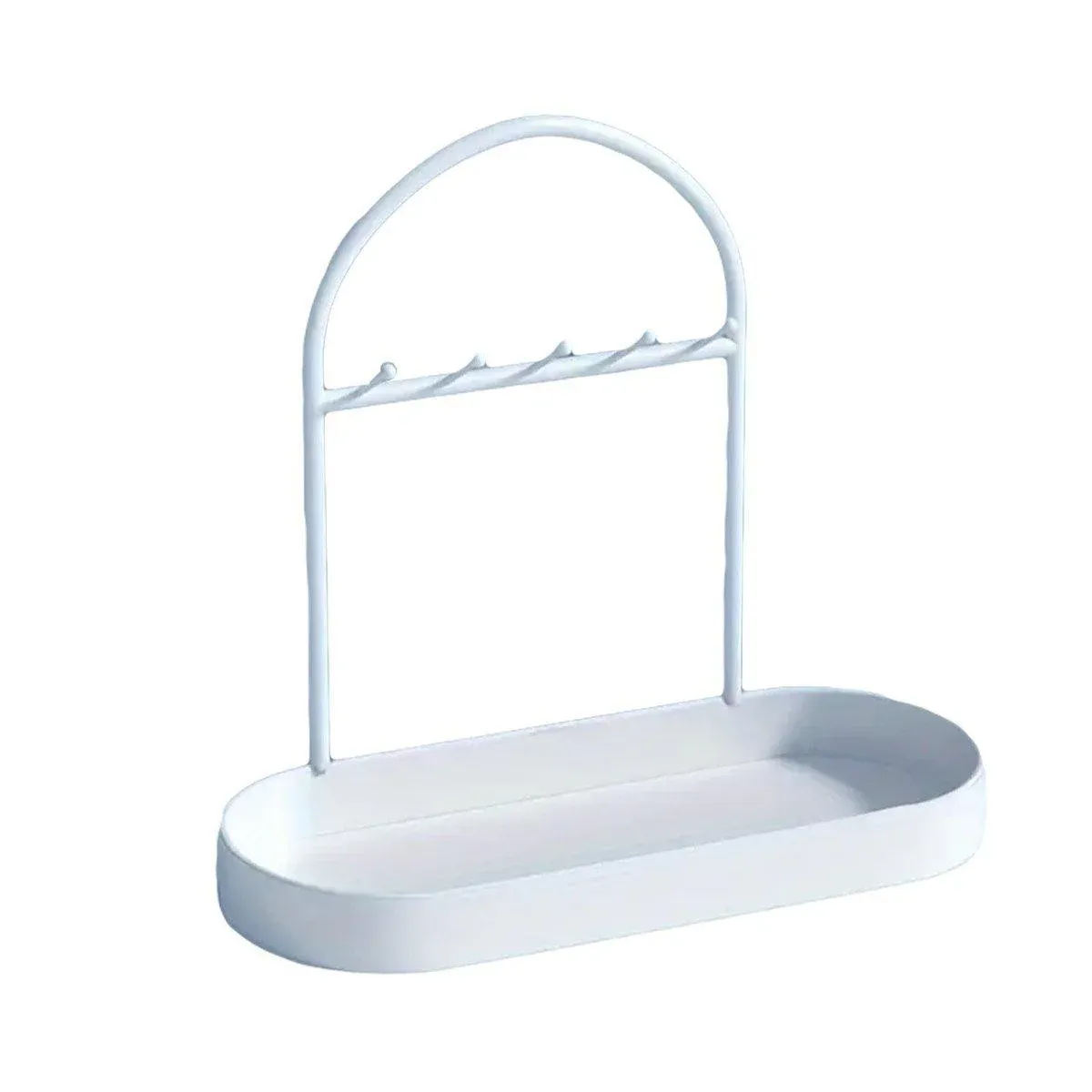 Versatile Entryway Storage Rack Waterproof Metal Key Holder Decorative Desktop - White
