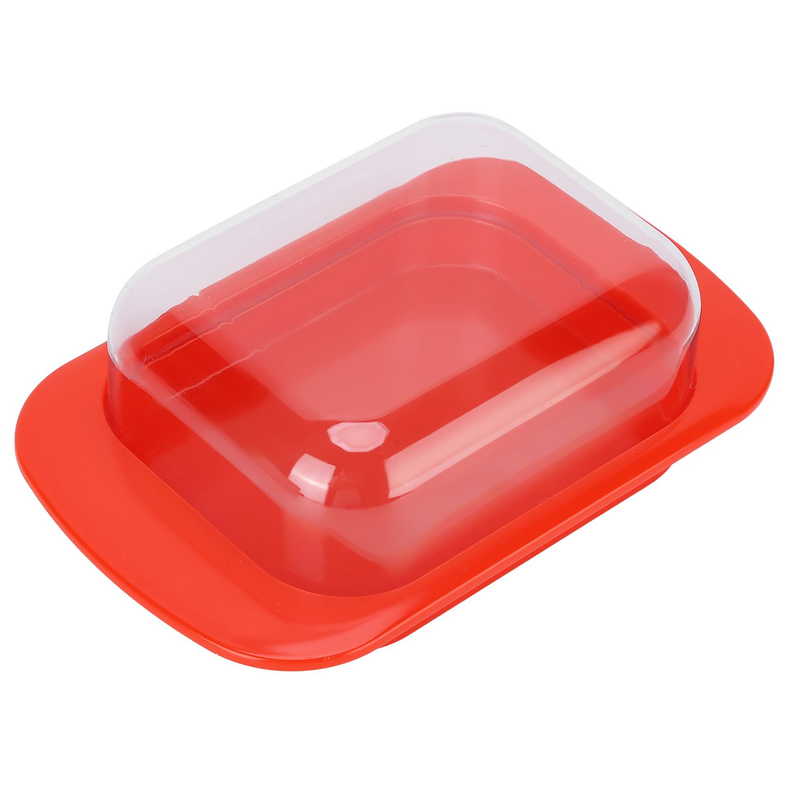 Wide Rectangular Butter Container with Lid Knife Portable Small Cheese Dish Holder Tray for Home KitchenRed — image 6