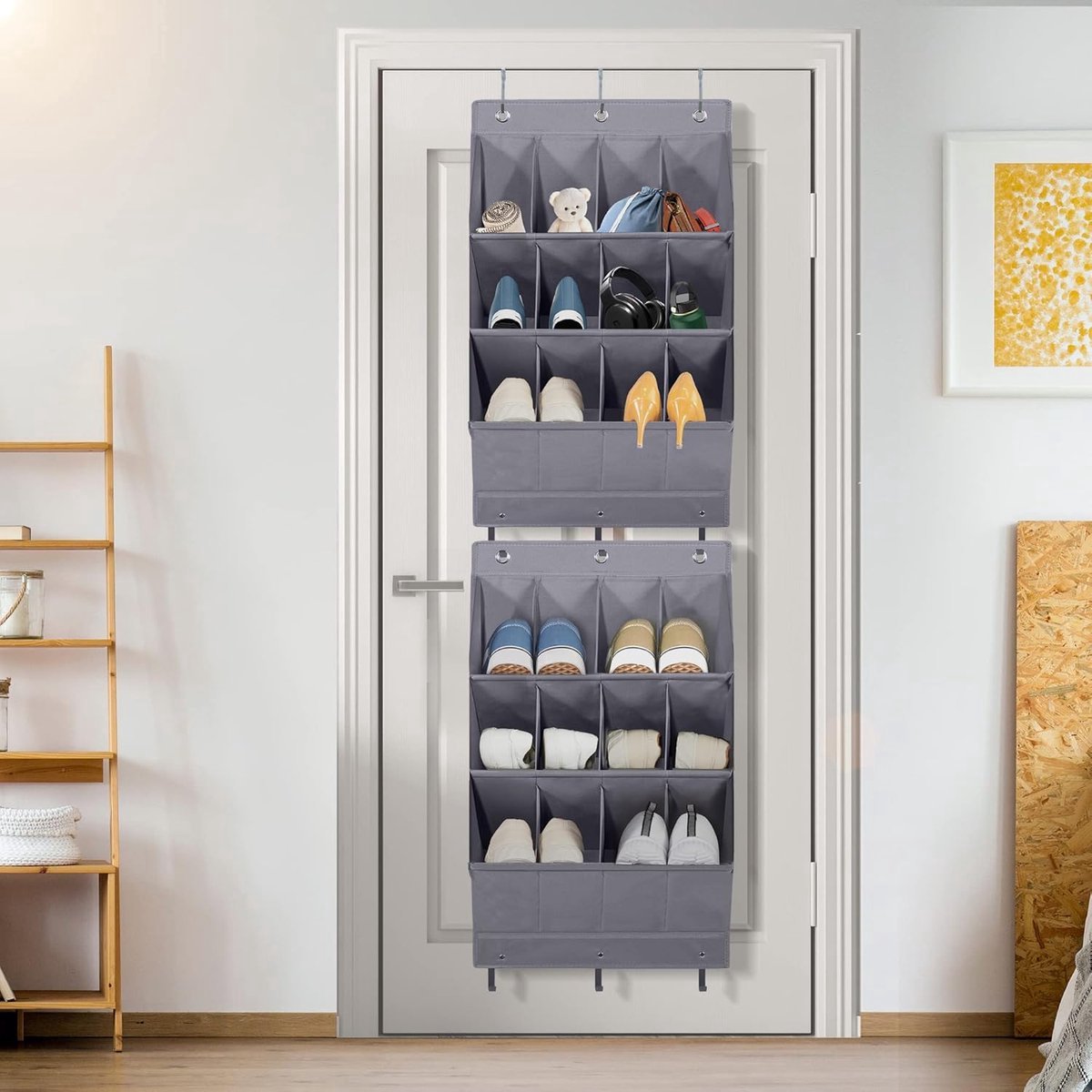 Hanging Shoe Bag - Shoe Organizer - With Hooks - Door Organizer - Above-Door Shoe Organizer - Solution for Scattered Stuff - Door Storage Bag - Hanging โ image 5