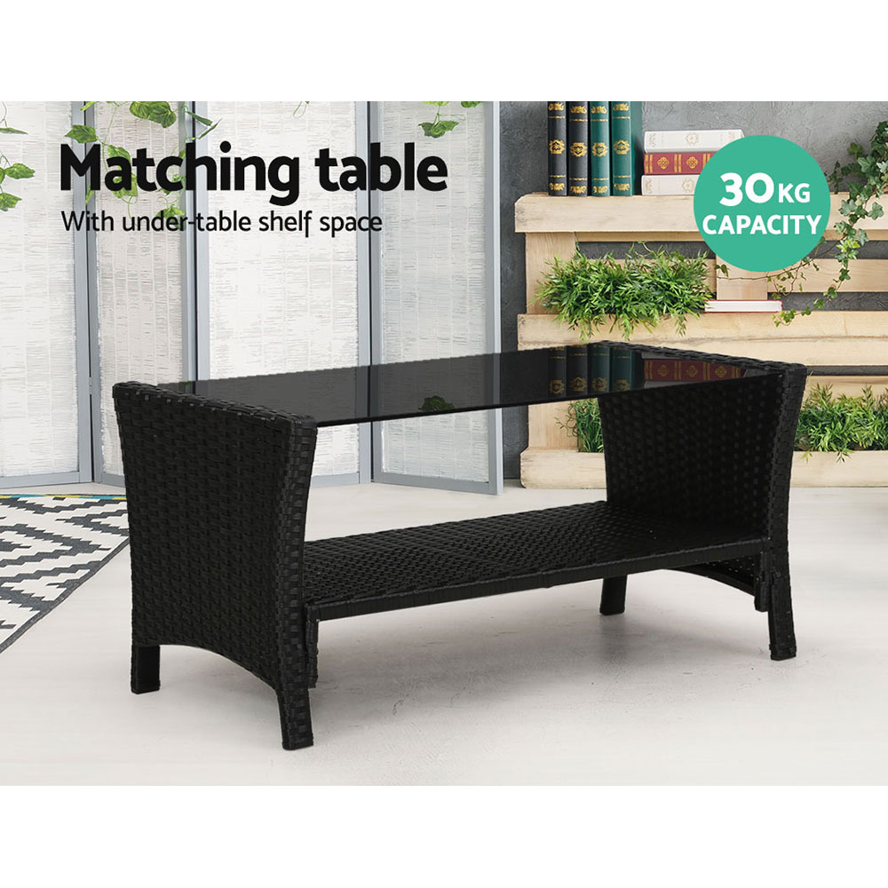 Gardeon Outdoor Sofa Set Lounge Setting Wicker Table and Chairs Garden Patio Furniture โ image 5