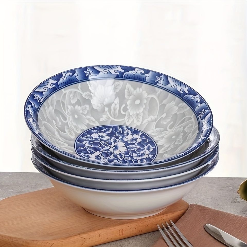blue and white porcelain bowl, soup bowl, noodle bowl, ceramic bowl, large bowl, tableware, Australian home, dinnerware set, traditional design, durable — image 3