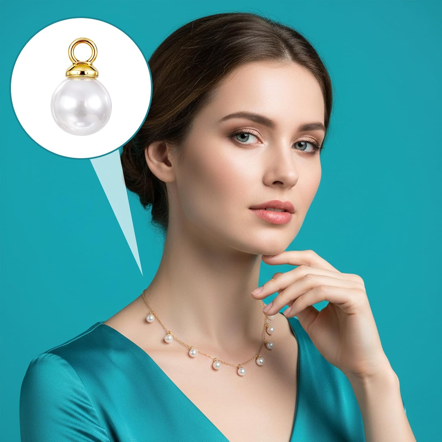 Vin Beauty Pearl Charms, 100 Pcs Pearl Charms for Jewelry Making, Pearls Beads Faux Pearls Pendant Charm DIY for Jewelry Making Bracelets Earrings Necklace โ image 5