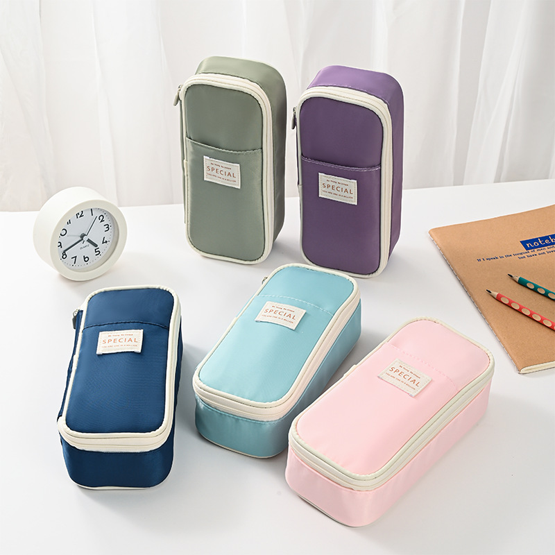 Green Large Capacity Expandable Pencil Case - Multi-Compartment Student Stationery Pouch (Only with pencil case) β image 2