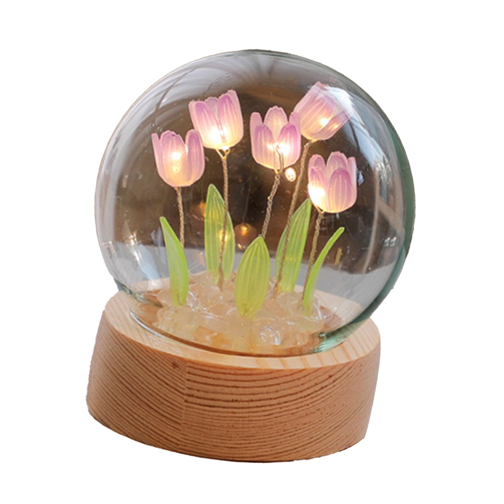 Flower Night Light Tulip Night Lamp Home Decoration Night Light Bedside Light for Office Bedroom Purple โ image 3