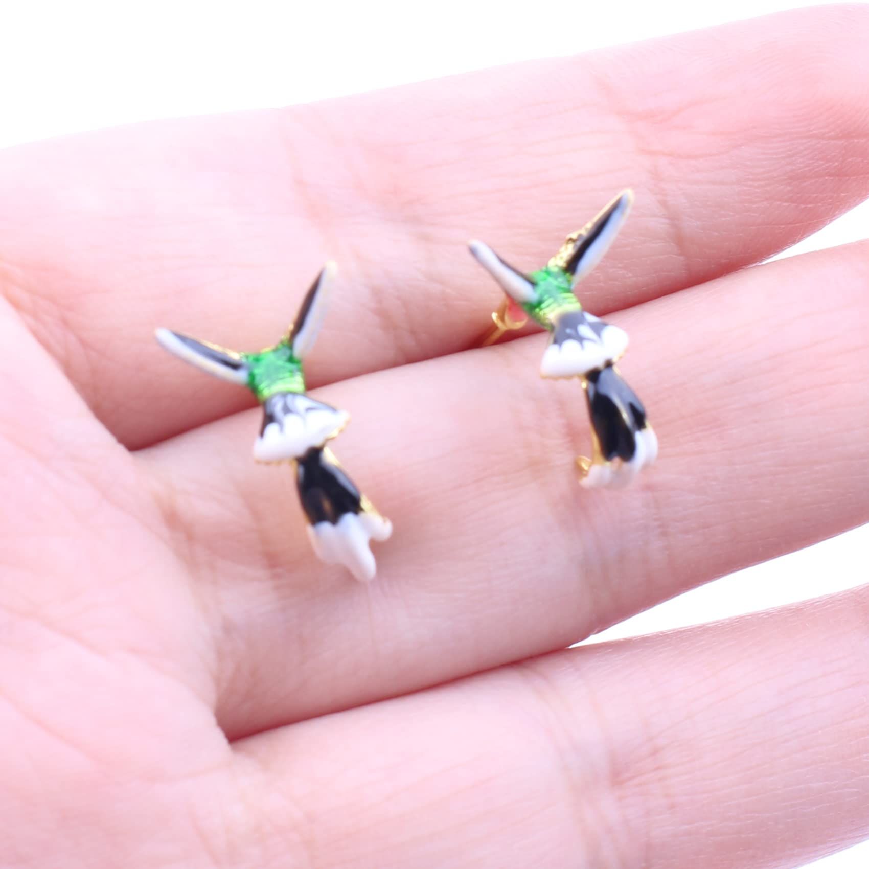 Elegant Hummingbird Earrings for Women, Cute Hummingbird Earrings, Flying Hummingbird Oil Painting Swinging Earrings — image 2