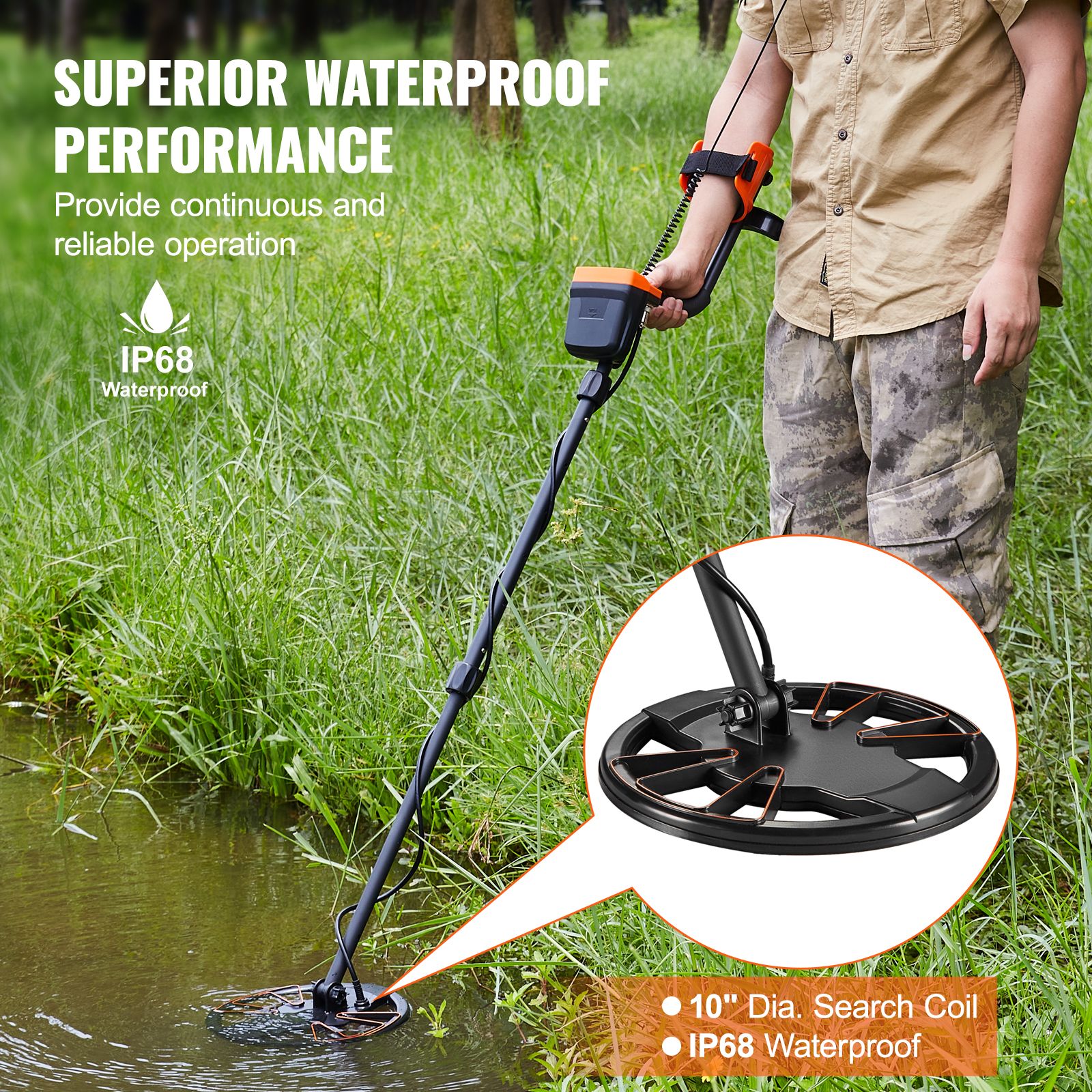 Metal Detector for Adults&Kids, 250mm, Professional Adjustable Higher Accuracy Gold Detector, IP68 Waterproof Coil with LCD Display 7 Modes Advanced DSP Chip โ image 5