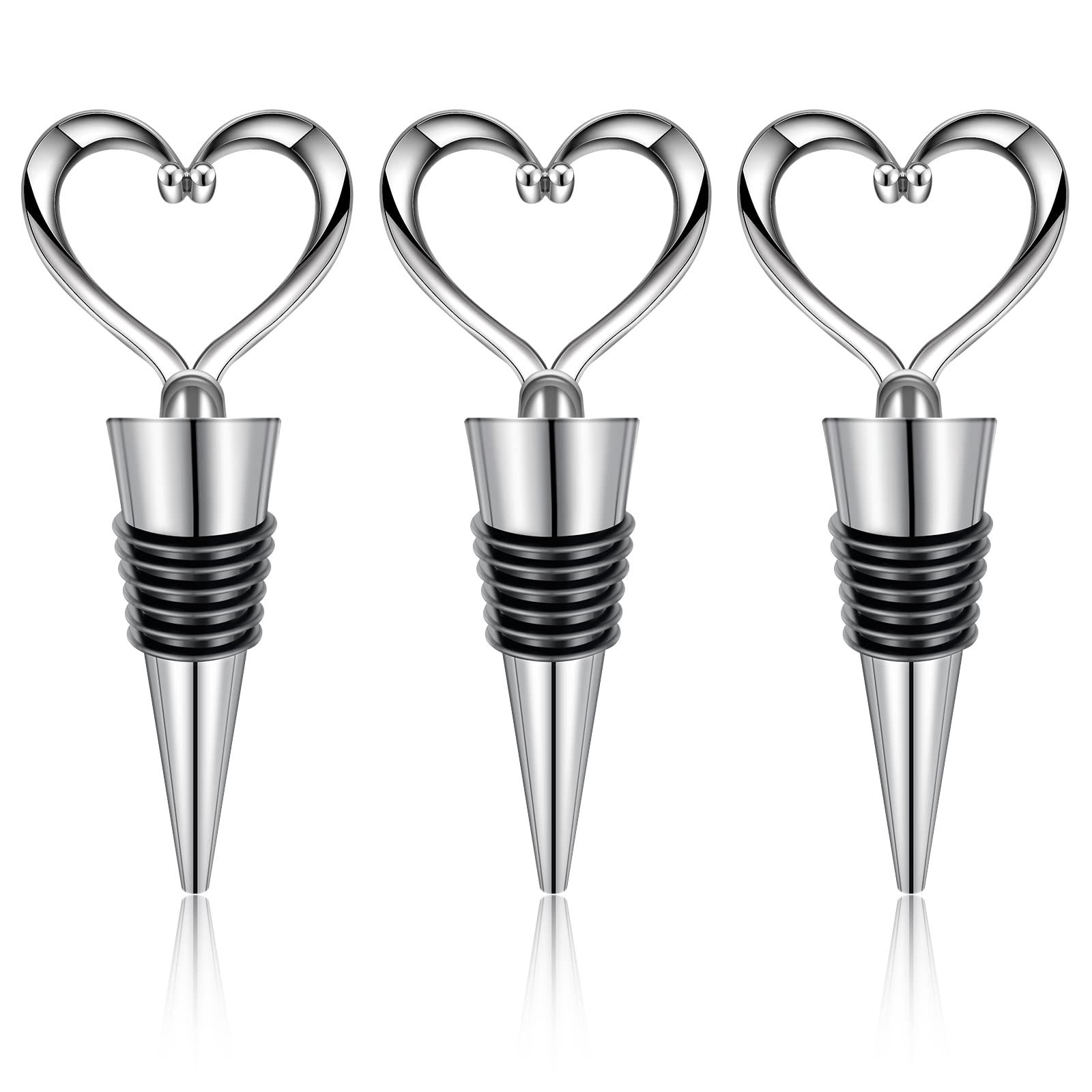 3PCS Wine Stopper Reusable Wine Stoppers Heart Shape Wine Beverage Bottle Stopper Bottle Cover Wine Outlet Cap