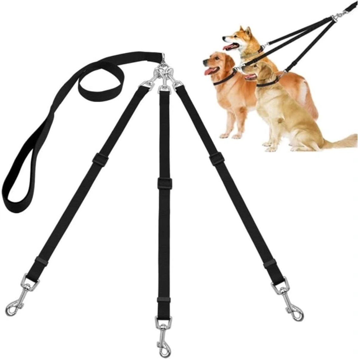 3-in-1 Dog Leash โ Adjustable, detachable, for medium-sized dogs