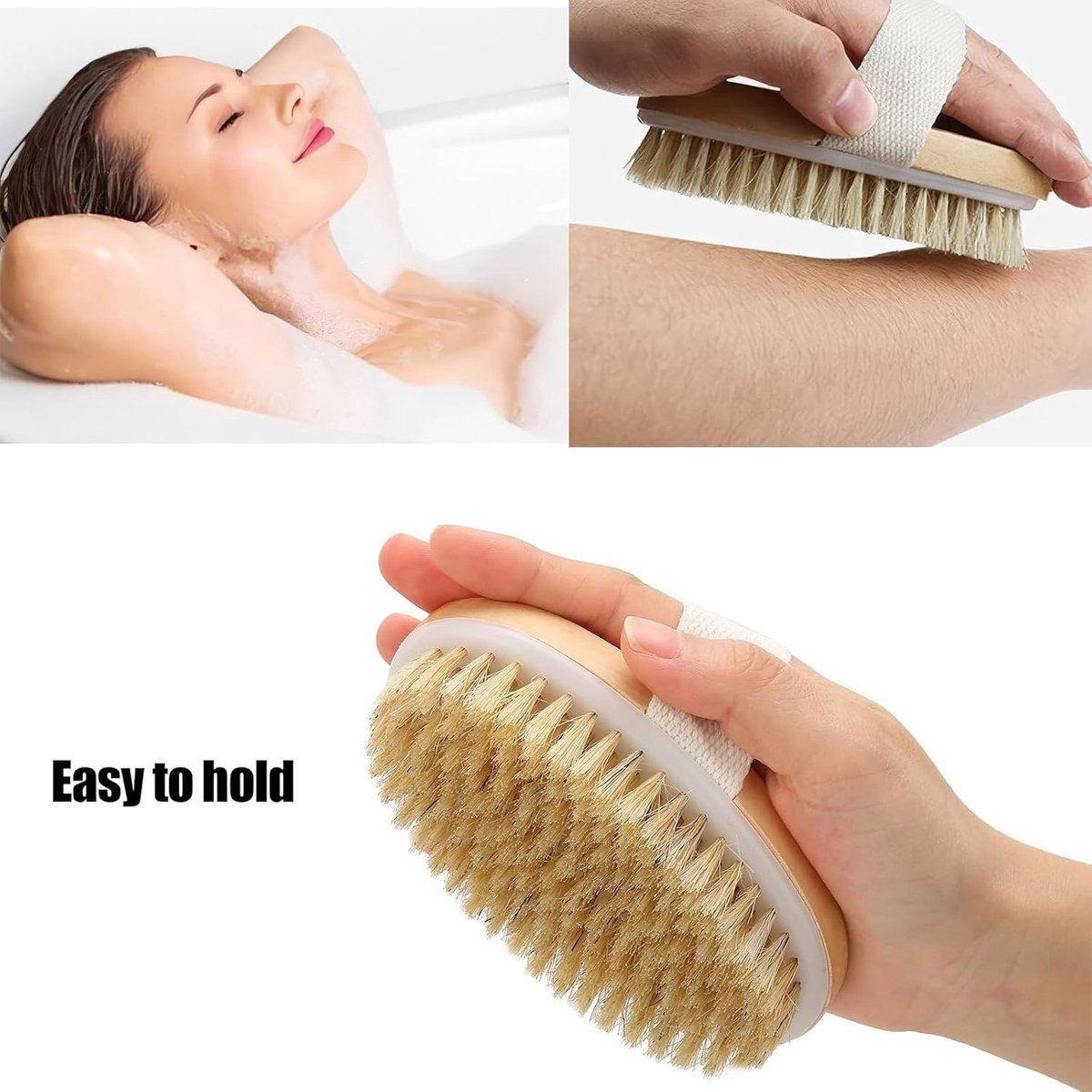 Bath Brush - Dry Brushing - Dry Brush - Body Brush - Skin Brush - Shower Brush - Bath & Shower Accessories - Skin Brush with Natural Bristles - Skin — image 5