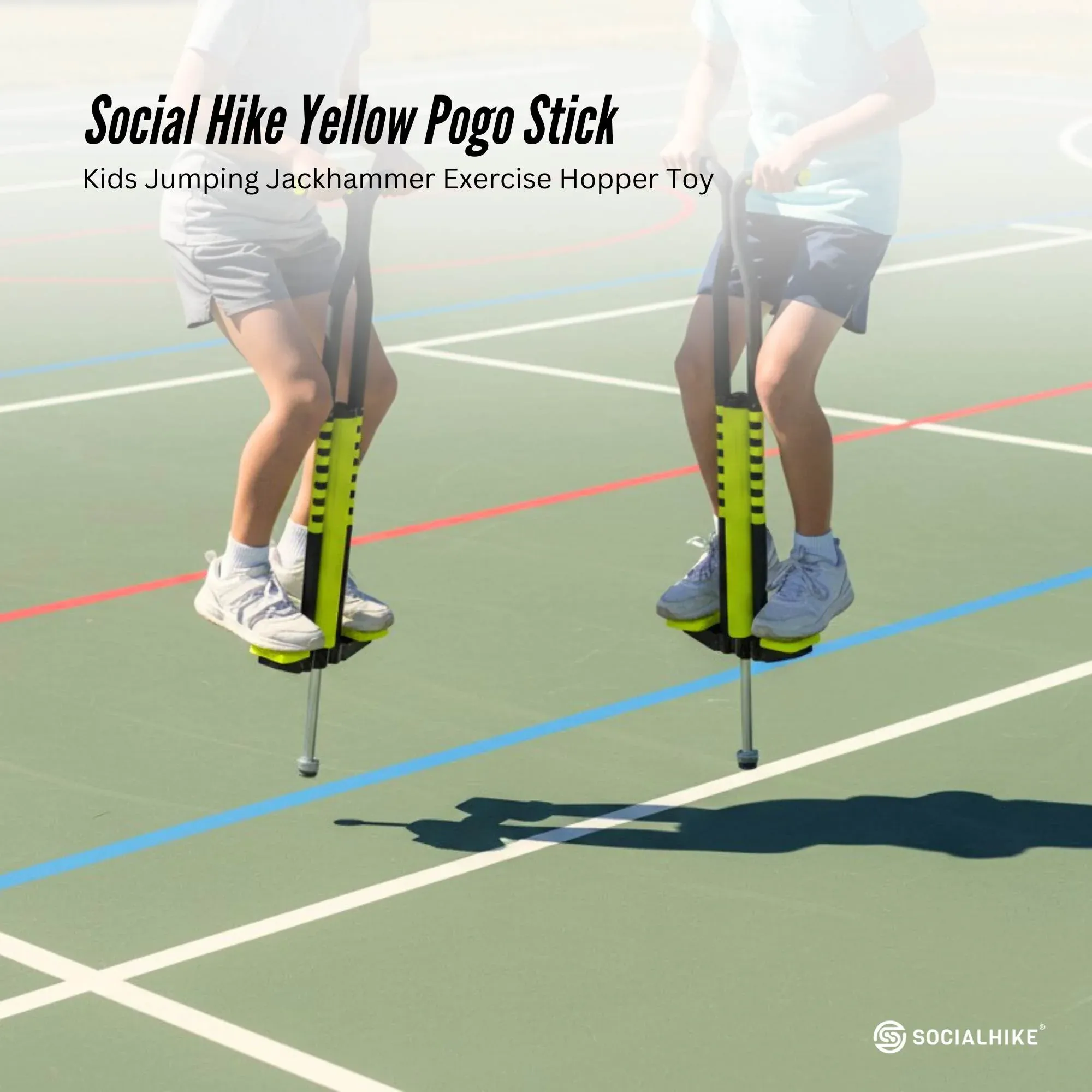 Social Hike Yellow Pogo Stick - Kids Jumping Jackhammer Exercise Hopper Toy โ image 2