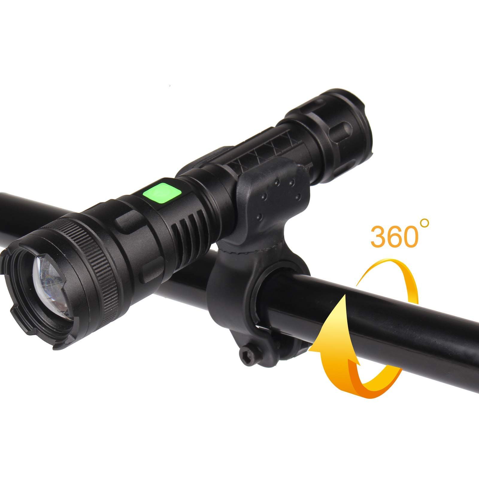 Bike Flashlight Mount Handlebar Light Holder Mount Bicycle Mounting Bracket Flashlight Holder Torch Clip 360º Rotation Bicycle — image 5