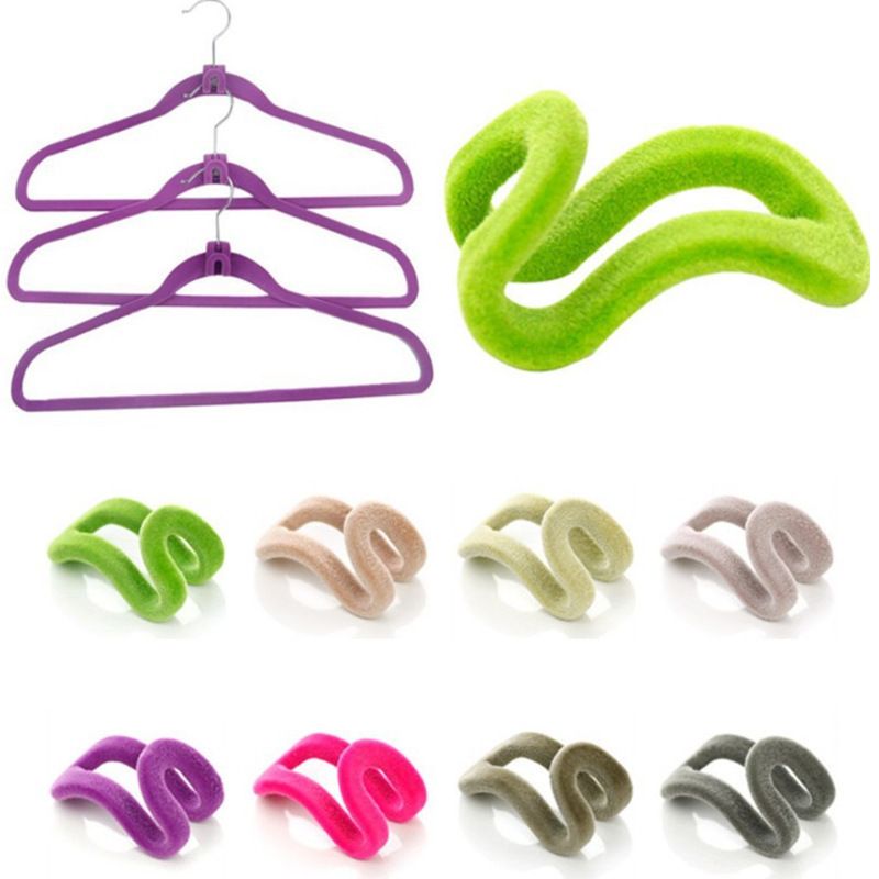 40Pcs Clothes Hanger Connector Velvet Hooks, Mini Flocking Clothes Rack Hanger Hooks Holders, Anti-Slip Space Save (Random Color) — image 2