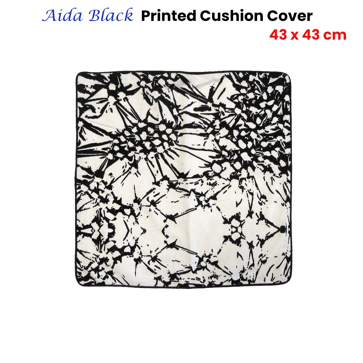 J Elliot Home Aida Black Printed Cotton Cushion Cover 43 x 43cm โ image 2