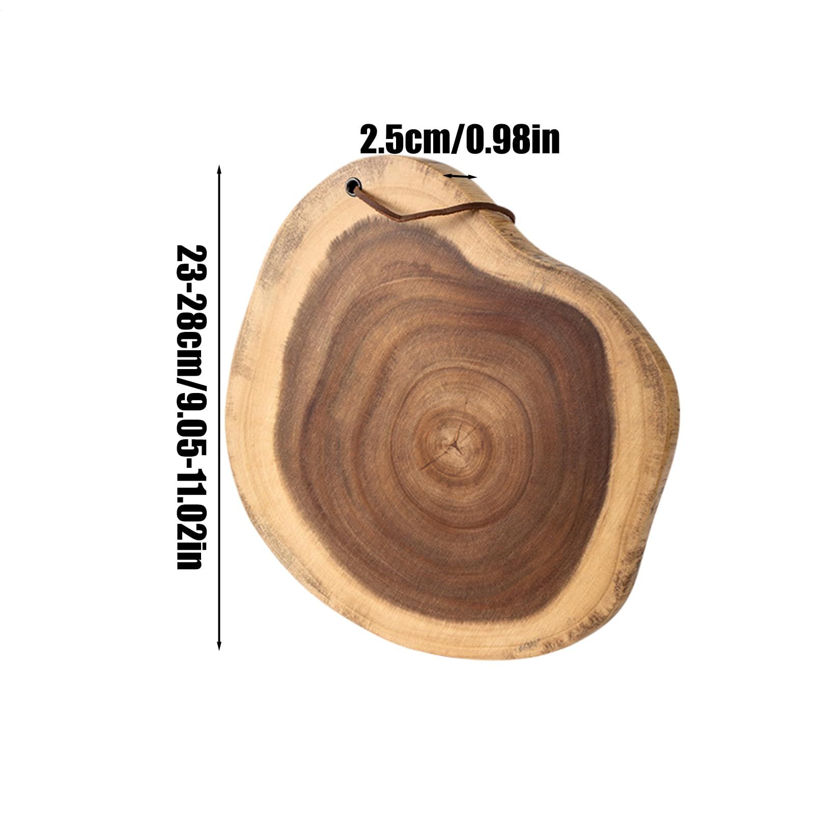 Acacia Wood Cutting Board - Rural Wood Cutting Board, Durable Cutting Board, Kitchen, Meat, Cheese, and Entertainment Tray,(Diameter 23-28CM) — image 5