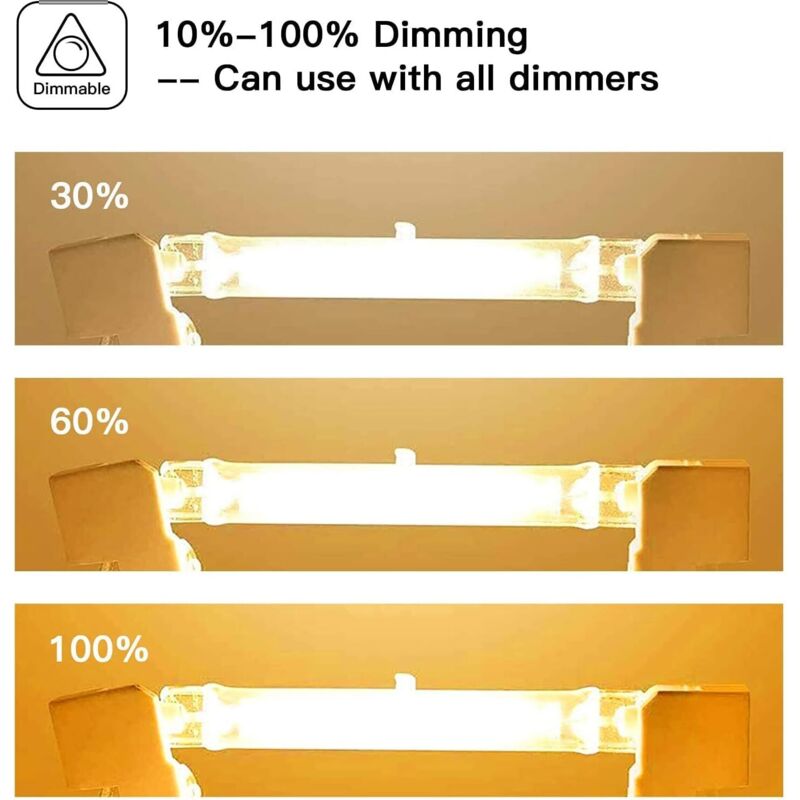 5-pack R7S Halogen Bulb 118mm 200W 230V Dimmable for Construction Floodlights Landscape Lighting Living Room Lighting — image 2