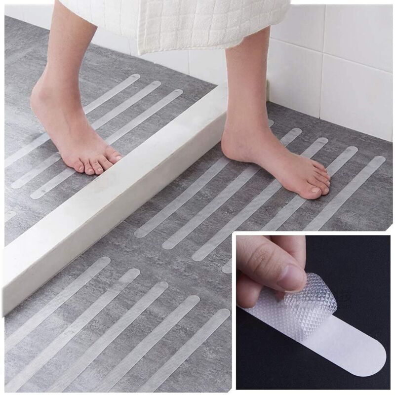24 Pieces Non-Slip Stickers Shower Stickers Bath Safety Strips Transparent Self-Adhesive Anti-Slip Strips Stickers For — image 2