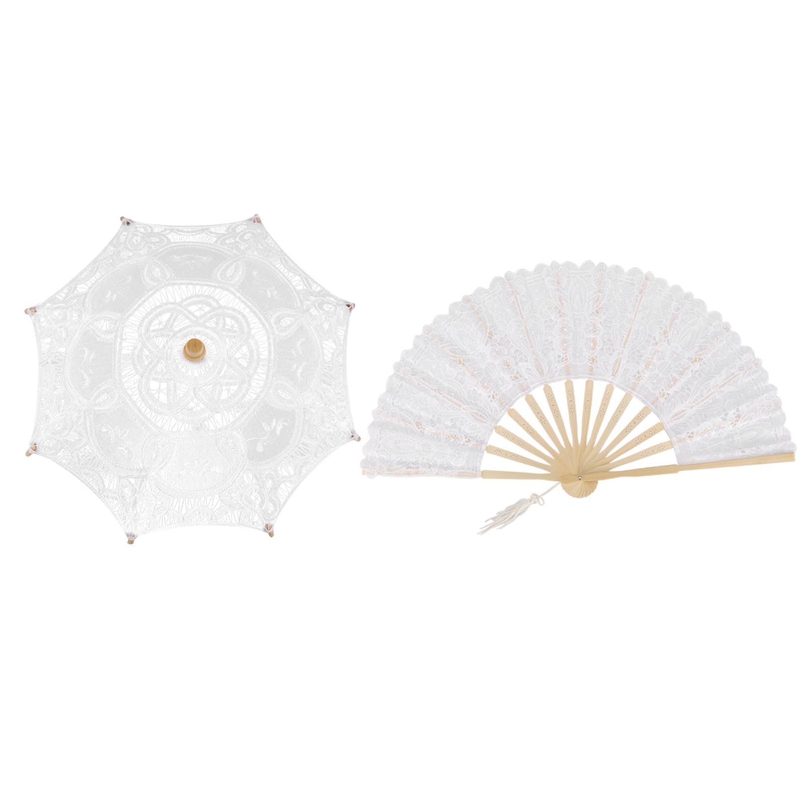 Lace Umbrella Fan Parasol for Lady Women Party Decor Dancing Photography Prop — image 2