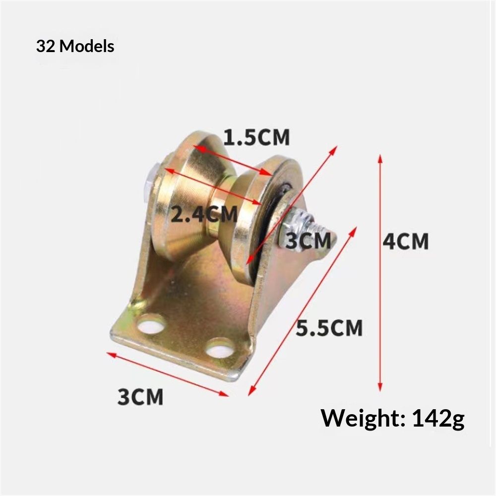 Dia Groove Rigid Caster Wheel Steel for Industrial Machines Carts 4pcs Sliding Gate Wheel, Rigid Caster with Bracket for Inverted Track — image 3