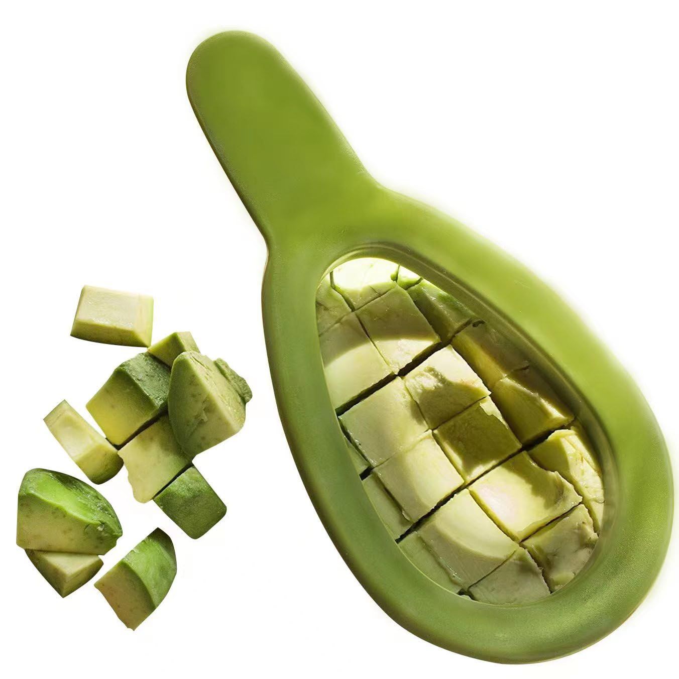 Avocado salad Stainless Steel Chunks scoop Slicer Cuber and Dicer Chopper knife Remove Pit Safety,pitter coop Slice and maker