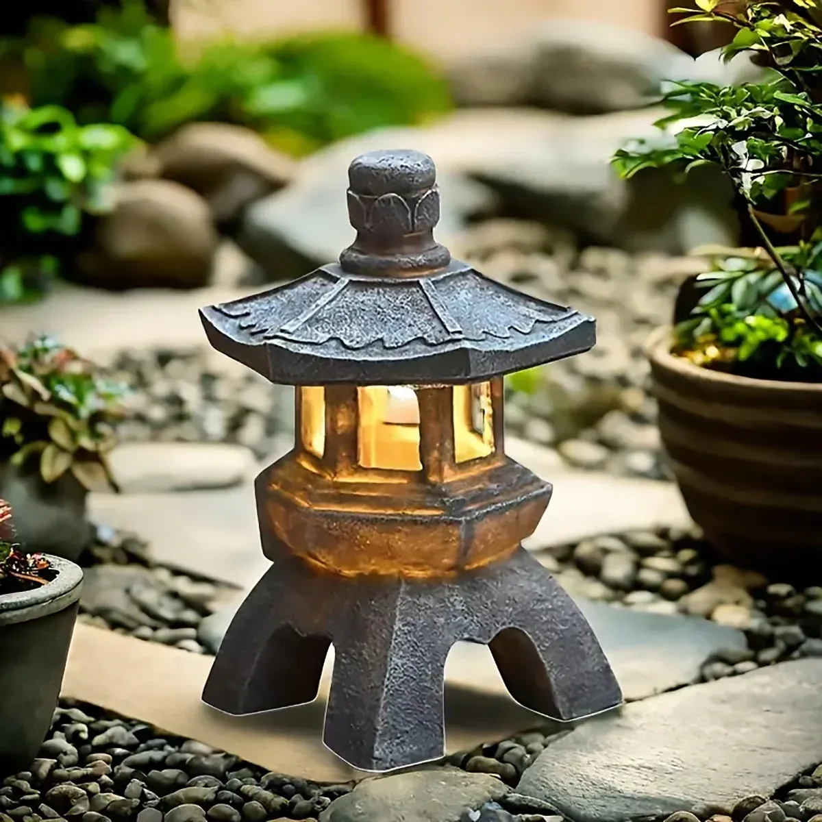 Zen Inspired Solar Pagoda Powered Outdoor Courtyard Decorative Lights Waterproof — image 6