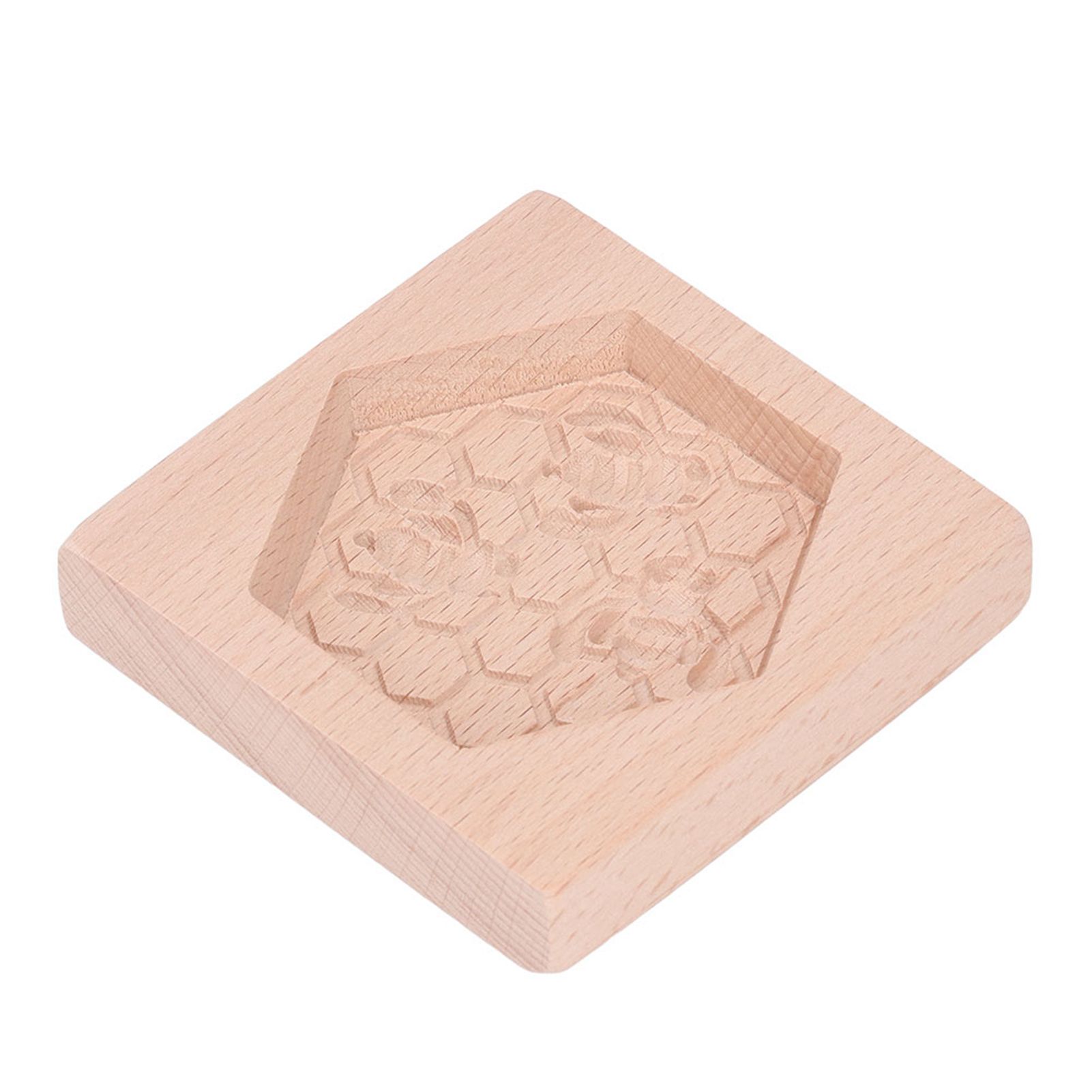 Wooden Cookie Mould Beechwood Reusable Washable Biscuit Press Stamp Mold for Kitchen Baking Bee — image 6