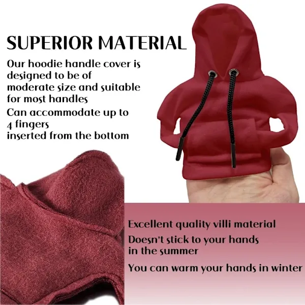 High Performance Replacement Car Hoodie Protection Design Decoration Gear Shift Lever - Red, Made of Cotton + Polyester โ image 2