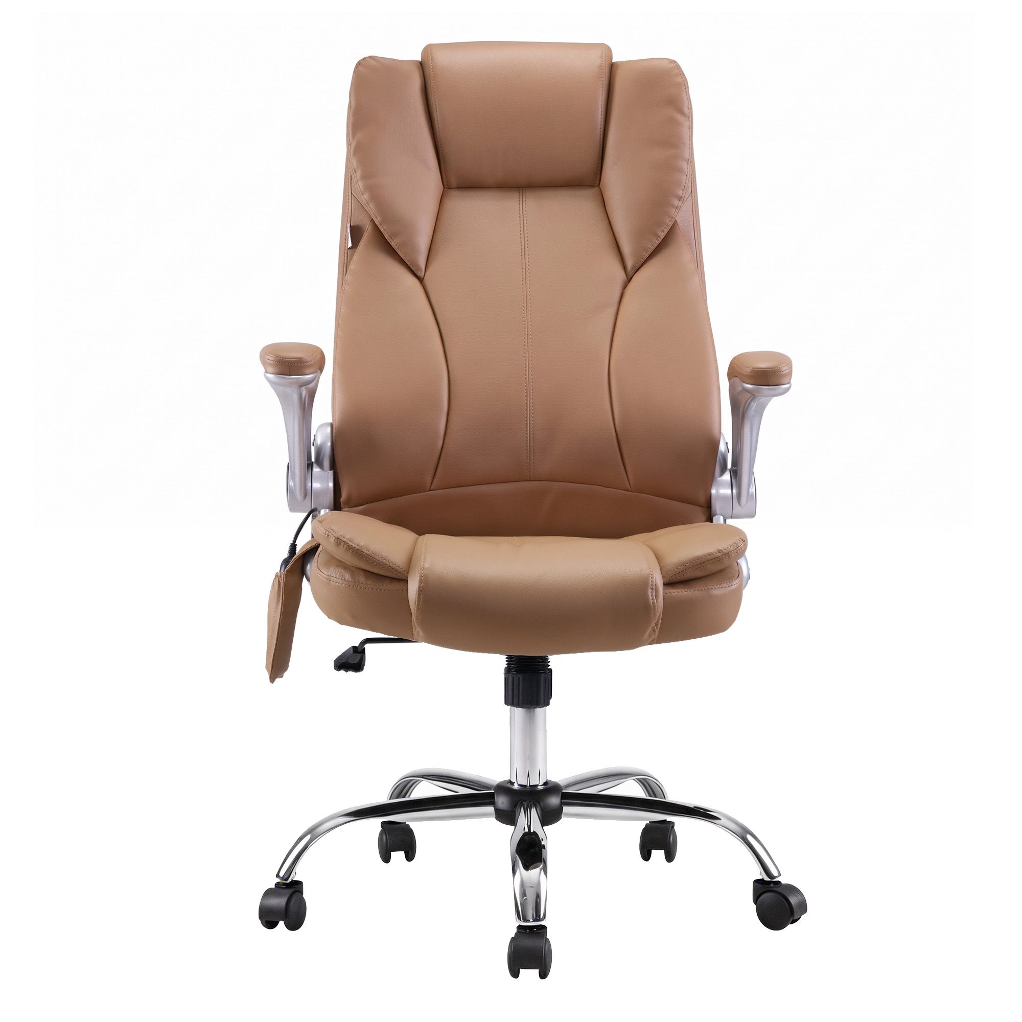 Artiss 8 Point Massage Office Chair PU Leather Brown — image 3