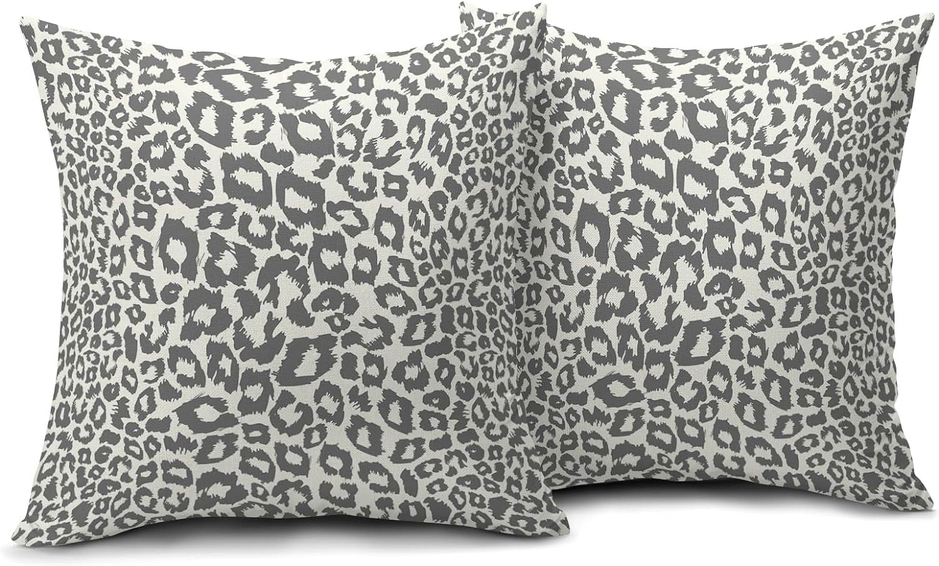 Lime Green White Leopard Print Pillow Covers 18x18 Inch Set of 2 Cheetah Animal Spots Decorative Throw Pillows For Couch Farmhouse Chinoiserie Pillow Cases — image 2
